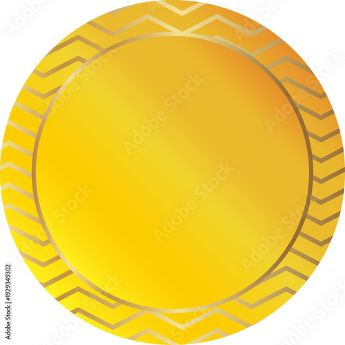 ジグザグパターン縁取りのゴールド円形フレーム背景｜高級感あふれるグラデーション装飾ラウンドバナーデザイン素材
