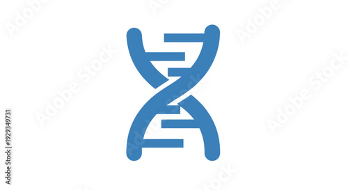 Blue DNA Helix Icon - Genetic Research and Science Symbol