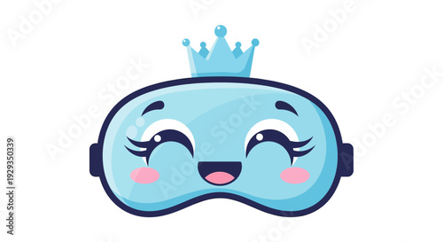 Sleeping Mask with Crown and Closed Eyes.