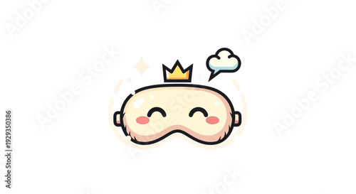 Sleeping Mask Cartoon Character with Crown.