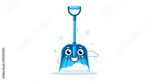 Cartoon Shovel with Smiling Face Illustration.