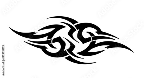 Abstract Tribal Tattoo Design - Black Ink Swirls