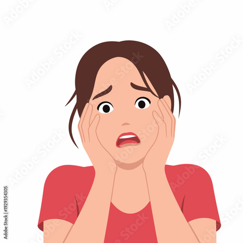 shocked woman surprised reaction.