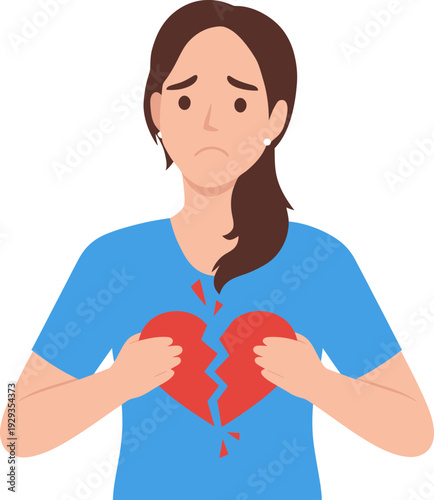 Broken Heart Sad Woman Heartbreak Emotion.