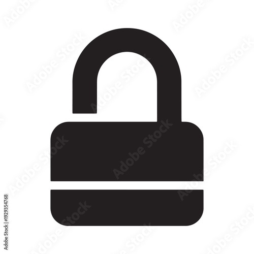 Vigilant locked padlock icon representing safety, confidentiality, and secure access in a clean vector art.