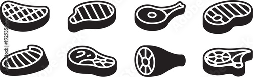 Meat steaks and chops, raw beef cuts, grilled food, butcher shop, delicious protein, culinary ingredients, BBQ meal preparation, juicy cuts, assorted meats