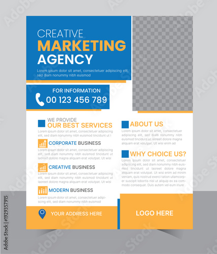 a4 modern corporate business flyer template design