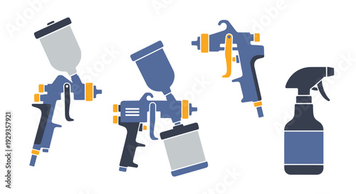 Spray Gun Line art modern colorful abstract illustration