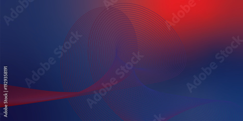 Red and navy blue luminous waves sweeping through a deep shadowy backdrop with scattered micro sparkles, modern technology atmosphere, vector style