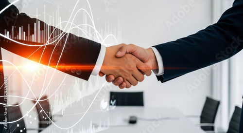 Business partnership and financial growth concept