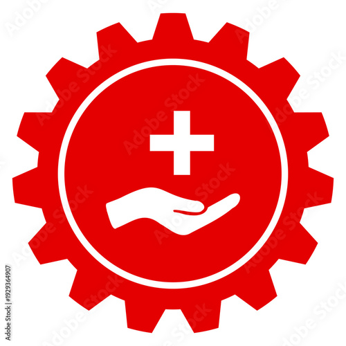 Zahnrad Icon Erste Hilfe Medizinische Versorgung Gesundheit Einstellungen Vektor Grafik transparent PNG Illustration