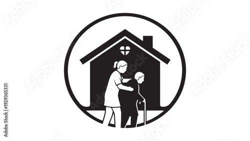 Home Caregiver Assisting Elderly Parent, In-Home Senior Care Support, Companion Care and Community Health Services