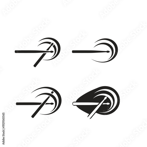 Drumsticks Logo Design - Abstract Musical Symbol