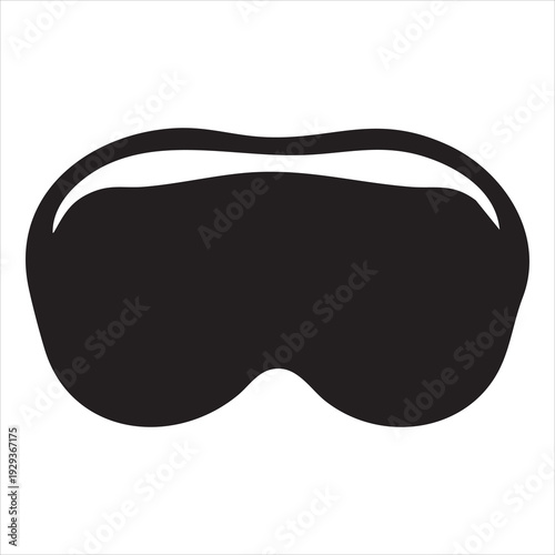 Black sleep mask silhouette vector, Sleep mask icon