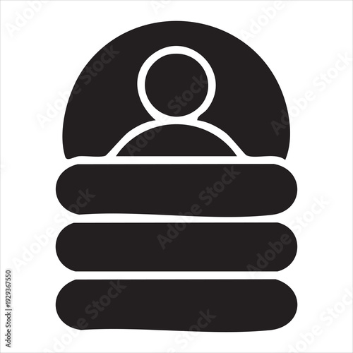 Sleeping bag icons vector silhouette design. Vector flat graphic design illustration. Adobe Illustrator Artwork