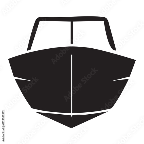 Motor boat front view icon