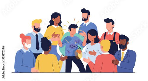 ADHD Support & Understanding: Diverse Group Embracing Neurodiversity