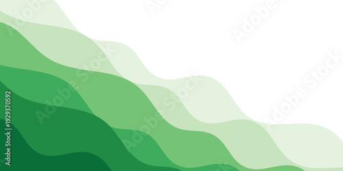 Abstract green wave background, Vector green line background curve element with white layers vector ilustration benner