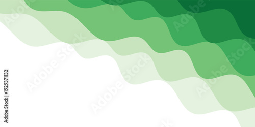 Abstract green wave background, Vector green line background curve element with white space for text and message design, overlapping layers vector ilustration