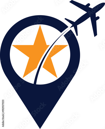 Travel Location Star Logo Tourism Navigation