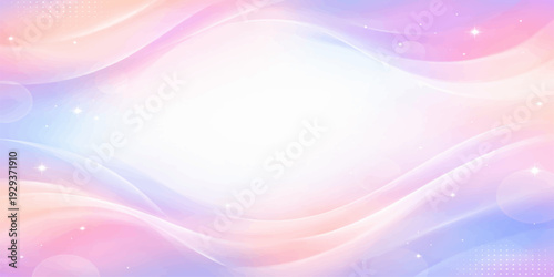 A bright digital wallpaper featuring an abstract colorful background with bokeh, blending pink and blue light waves into a purple motion curve pattern for a modern vector art backdrop design
