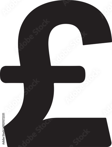 Black Pound Sterling Symbol currency money