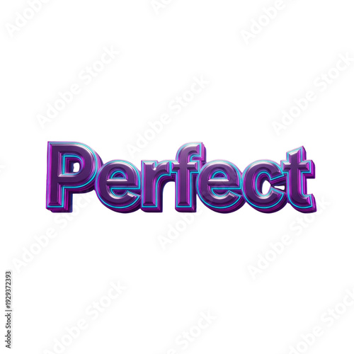 Perfect text with neon glow effect