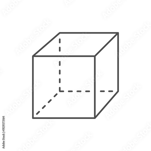 Cube figure line outline icon