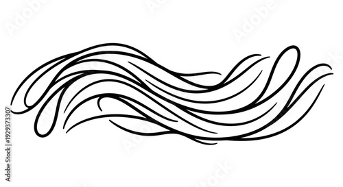 Elegant Abstract Swirls of Black Ink on White Background