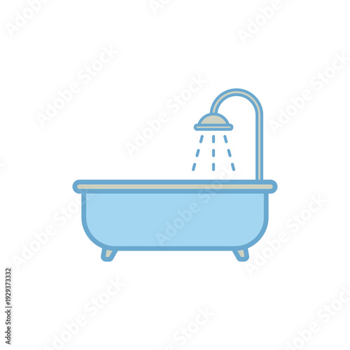 Simple Trendy Bathtub Icon Vector Template Illustration Design