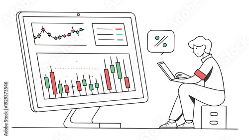 business woman showing growth chart
