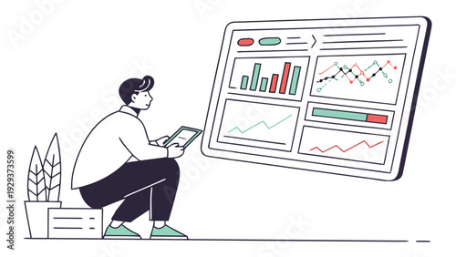 business man working on his tablet