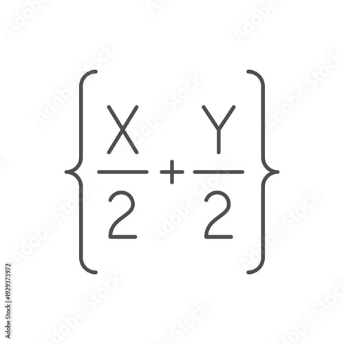 Mathematical formula line outline icon