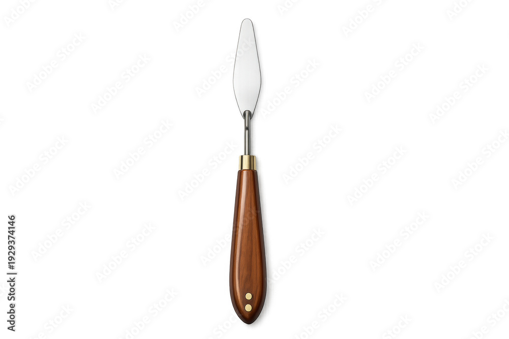 Fototapeta premium Professional artist's palette knife with a polished metal blade and wooden handle
