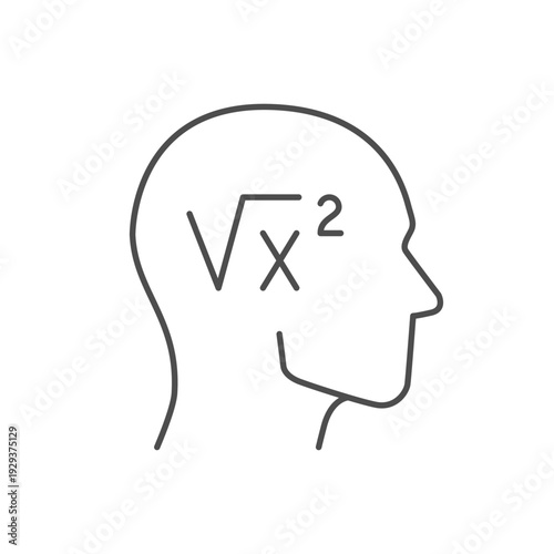 Solving mathematical problems line icon