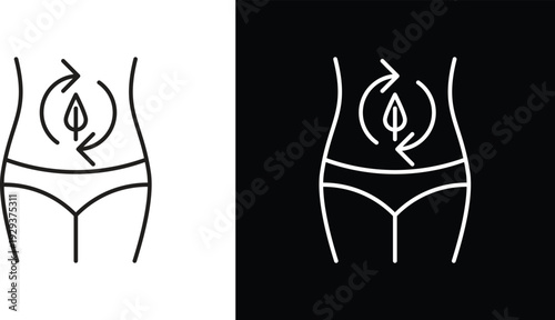 Detox icon pack in black and white colors