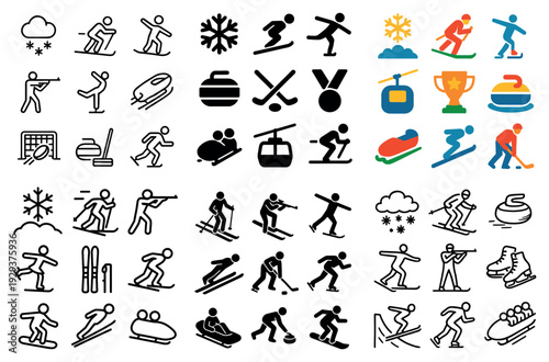 Winter sports icons showing skiing and skating.
