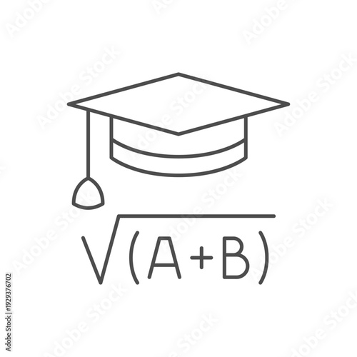 Mathematics studying line outline icon