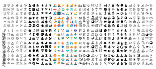 Medical and wellness icons arranged in grid