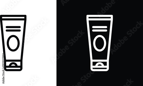 Face wash icon pack in black and white colors