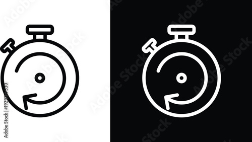 Fasting time icon pack in black and white colors