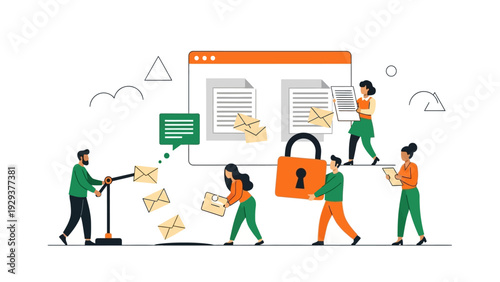 Online Data Protection Teams Managing Secure Email Communications, Encrypted Digital Documents, and Cyber Privacy