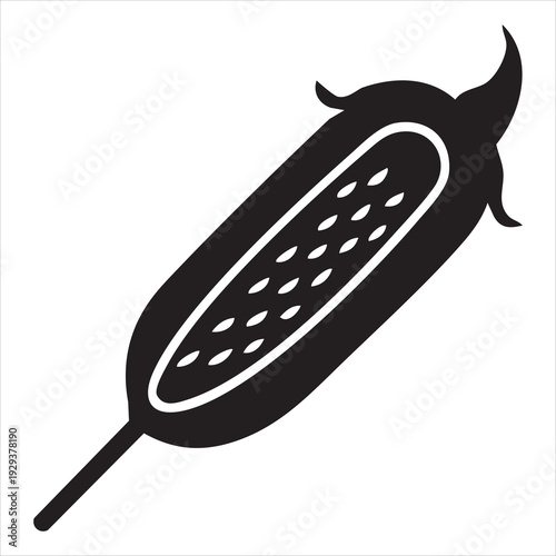 corn dog black silhouette icon on white background Adobe Illustrator Artwork