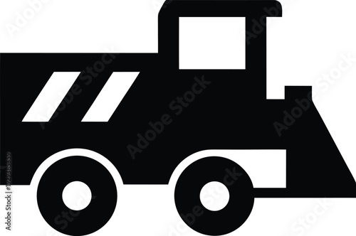 snowplow truck silhouette vector illustration on transparent background