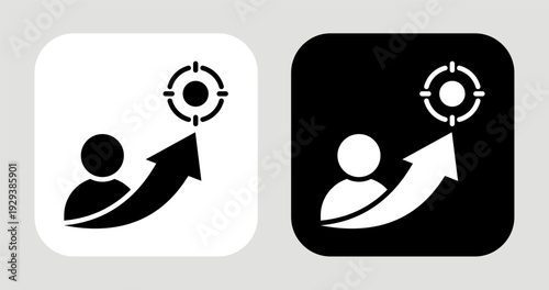 Personal Motivation Icon In Black and White Glyph Style