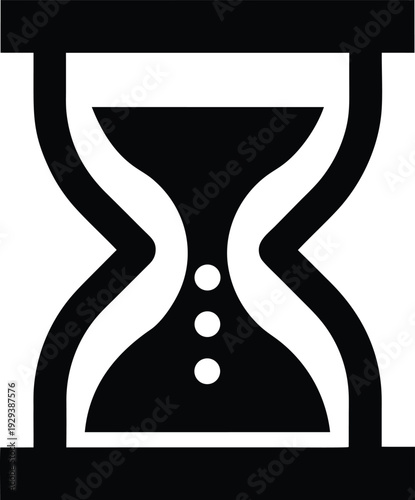 hourglass with sand flowing silhouette vector illustration on transparent background