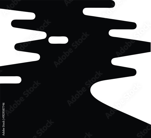 frozen lake surface silhouette vector illustration on transparent background