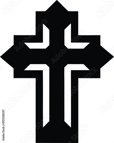 cross christian silhouette vector illustration on transparent background