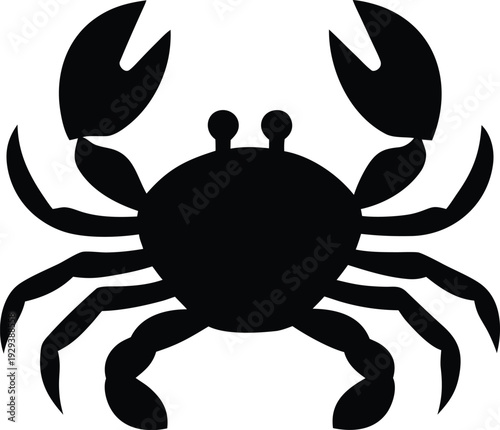 crab sideways silhouette vector illustration on transparent background