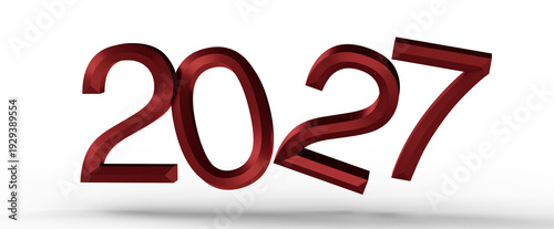 Bold red 2027 numbers on a ...
